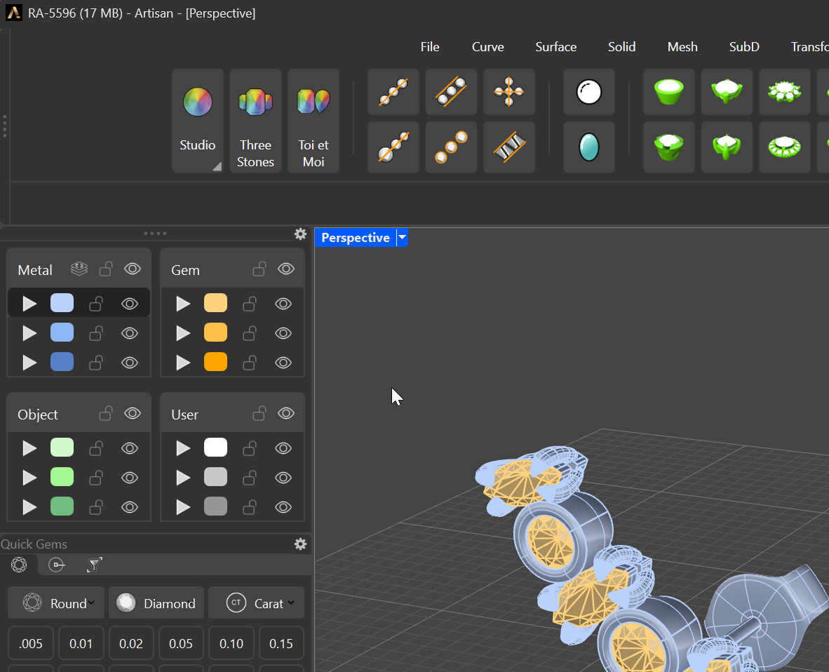 A layer row up close: play, colour, padlock and eye icons