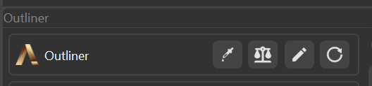 The four buttons of the Outliner header
