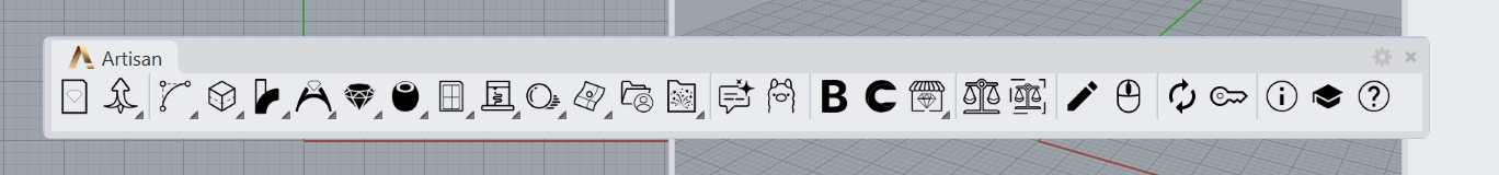 The Artisan toolbar in Rhino